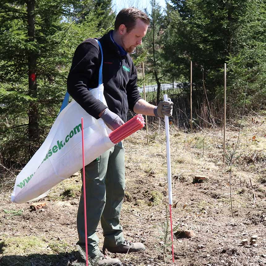 Ausbringung WitaPro Fiberglasstab mit Tragesack und Einschlaghülse Witasek
