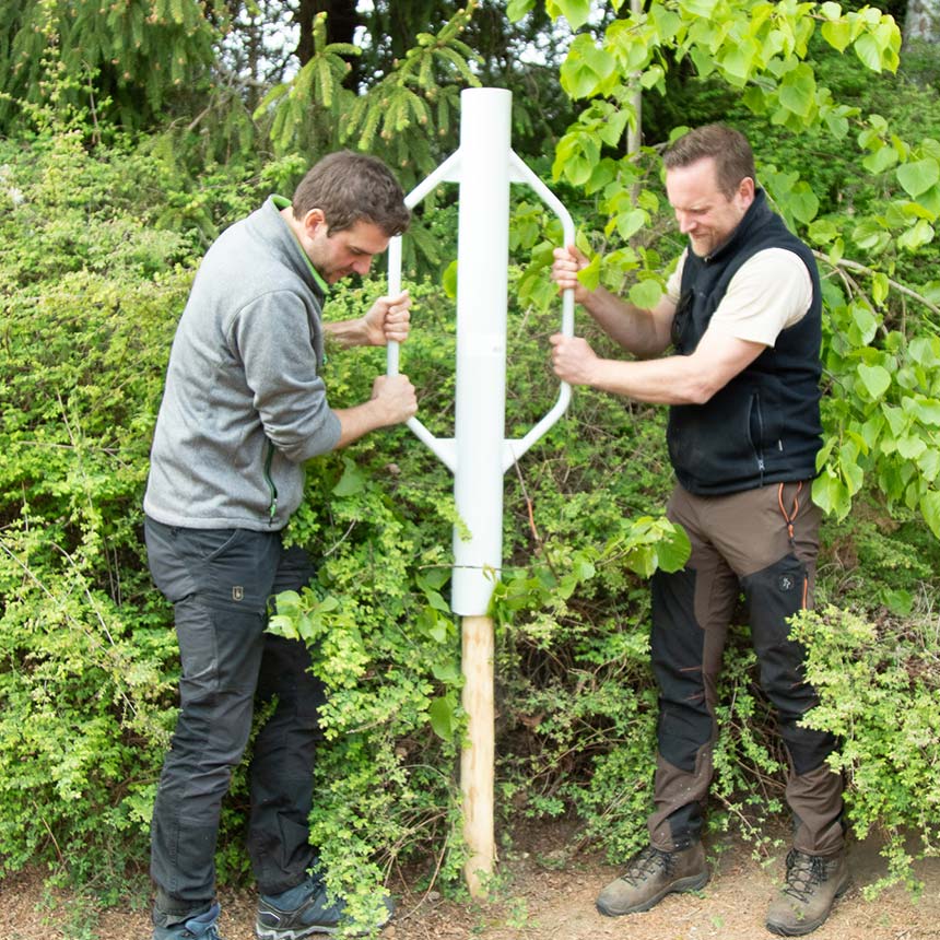 Handramme Metall - zum Einschlagen von z.B. Weidezaunpfähle bis Ø10cm