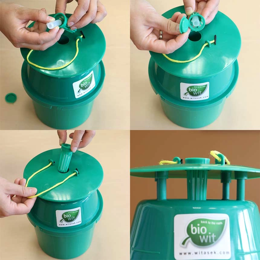 Pheromonviole_Fallenlampion sample: positioning the pheromon in the WitaTrap Funnel Trap
