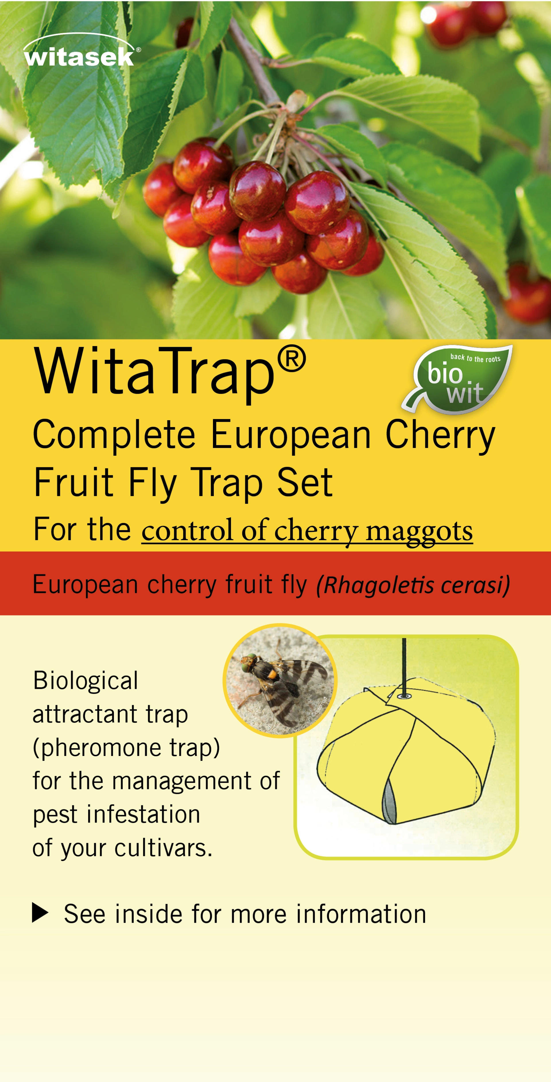 WitaTrap Complete European Cherry Fruit Fly Trap Set